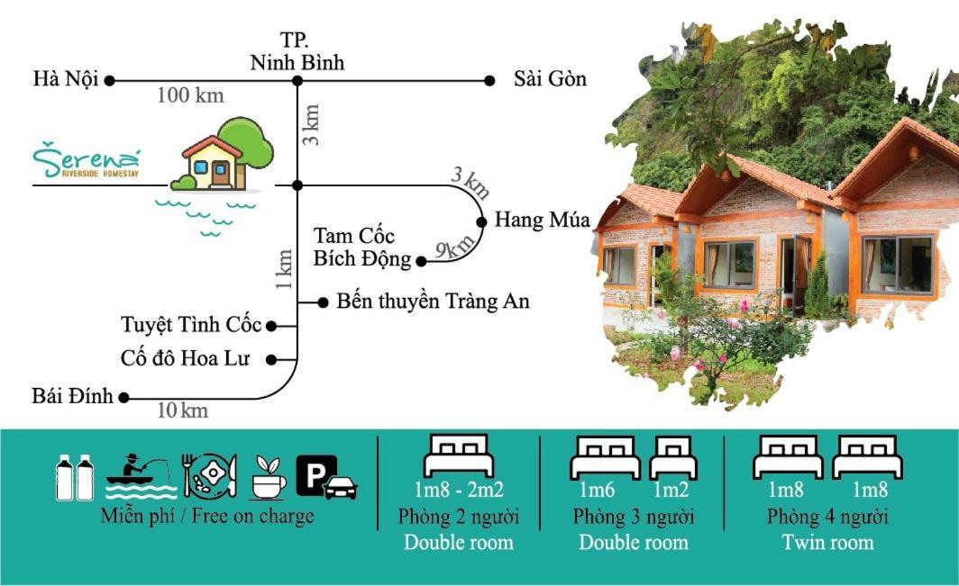 Serena Riverside Homestay - Trang An Ninh Bình Kültér fotó